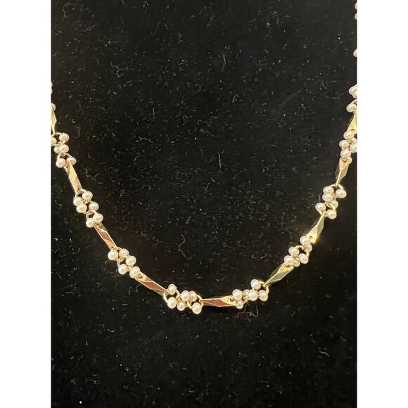 NEW Trifari Goldtone Faux Pearl Cluster Bracelet with Avon Necklace Set - Picture 3 of 7